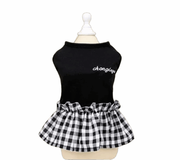 vestido para mascotas a cuadros